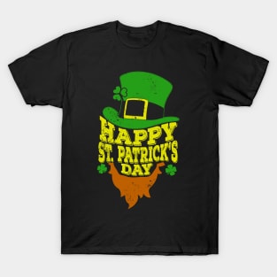 Happy St Patricks Day T-Shirt Shamrock Beard irish Gift Tee T-Shirt